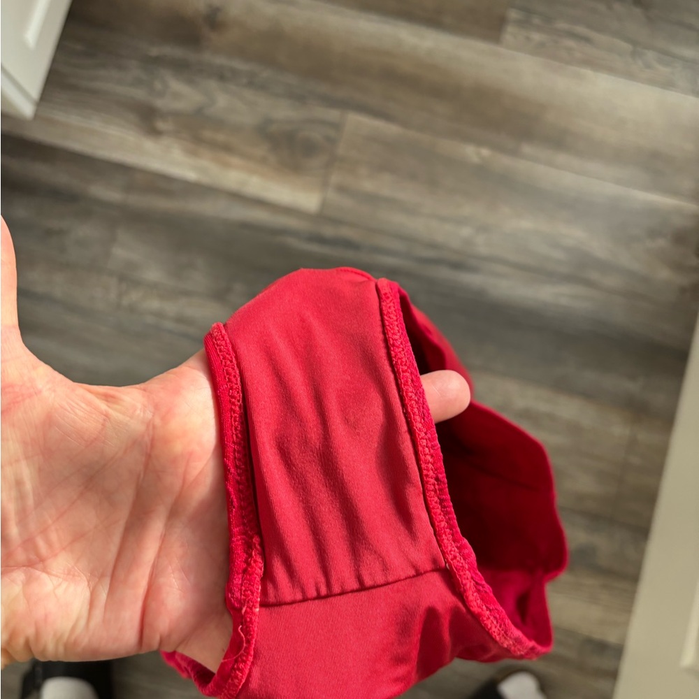 Everyday Sunday Red Textured One-Piece Swimsuit | Size 8 | Button Detail - Picture 3 of 8